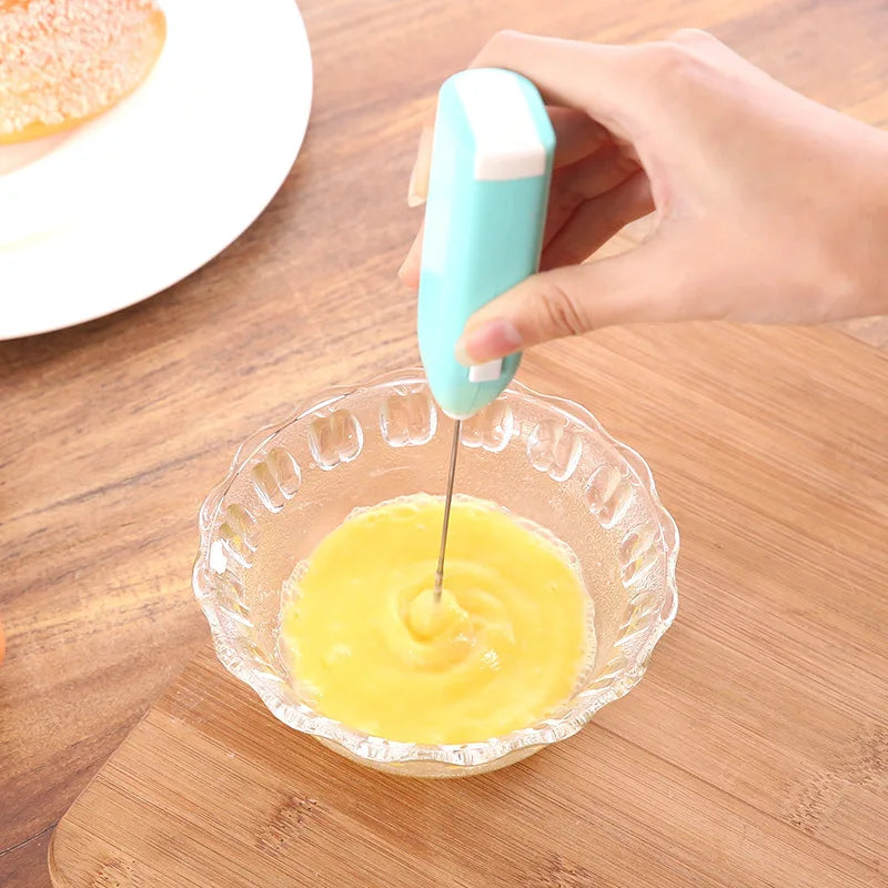 Egg Beater Electric Milk Frother Household Small Mixer Manual for Coffee Cappuccino Cream Frothy Blend Eggs Beater Kitchen Whisk