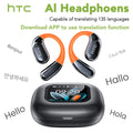 Bluetooth Earphone HTC NE27 AI Translator Wireless Earbud Open Ear High Quality Earphone HD Call HiFi Sound Sport Headset