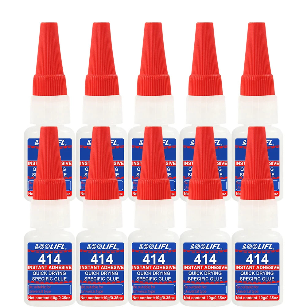 LOOLIFL Super Glue 10g (1-10pcs), Cyanoacrylate Glue, Multipurpose Adhesive for Hard Plastic, Ceramic, Metal, Wood, DIY Craft