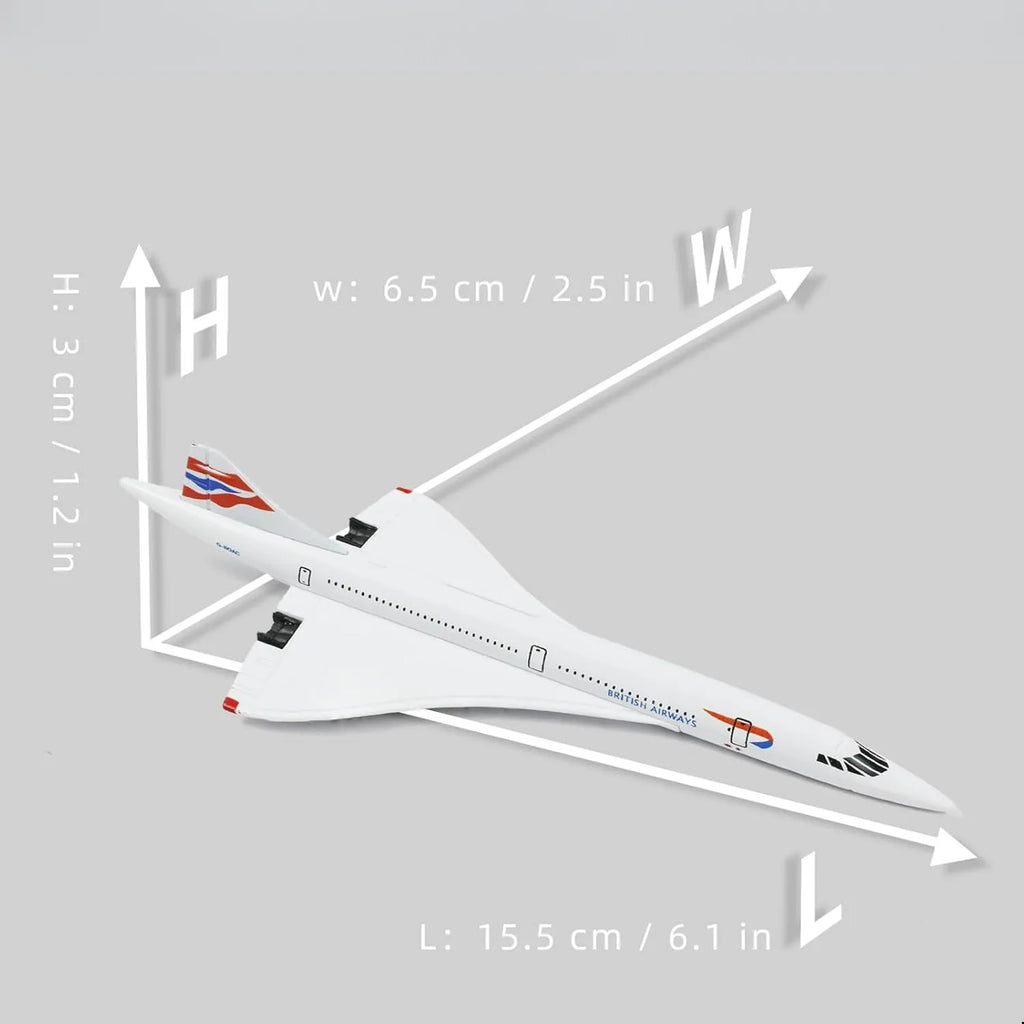 1/400 Scale France British American Concorde Airplane Model Toy 16cm Mini Airplane Model For Collection or Children's toy gifts