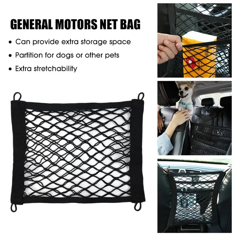 Car Storage Net Bag Phone Car Mesh Net Holder Auto Storage Boat Cargo Pocket Organizer Framed Mesh Net Pocket with Screws