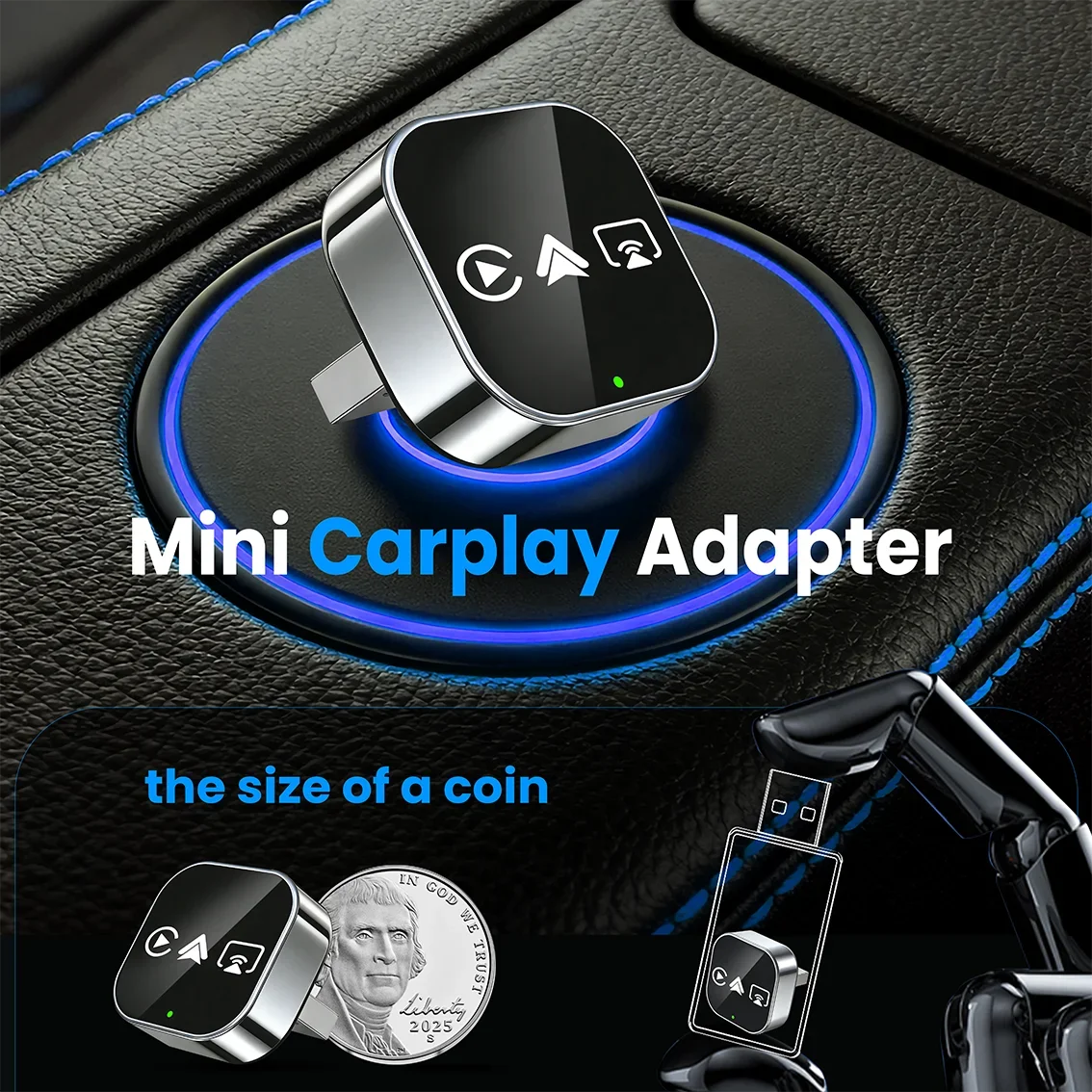 CarRocket 4in1 Wireless CarPlay Adapter for Apple Mirror Link Android Auto  Car Intelligent Systems For Car With Wired CarPlay