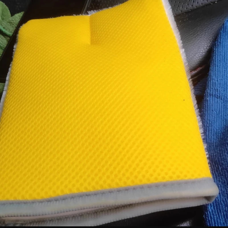 1/2PCS Multi-purpose Car Upholstery Cleaning Gloves Glass Removes Dirt Car Wash Gloves Double-sided Cleanable Sponge Accessories