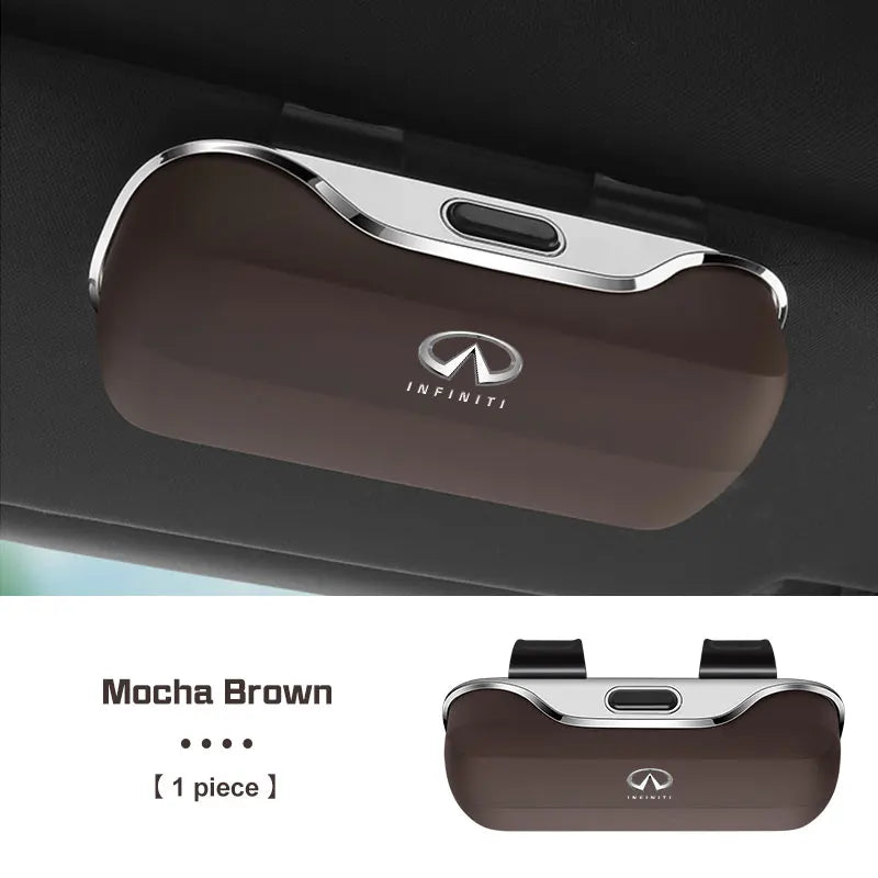 Car Sun Visor Glasses Case Portable For Infiniti G35 G37 Q50 G20 QX50 QX55 QX60 QX80 Q60 FX35 M45 Sunglasses Holder Eyeglass Box