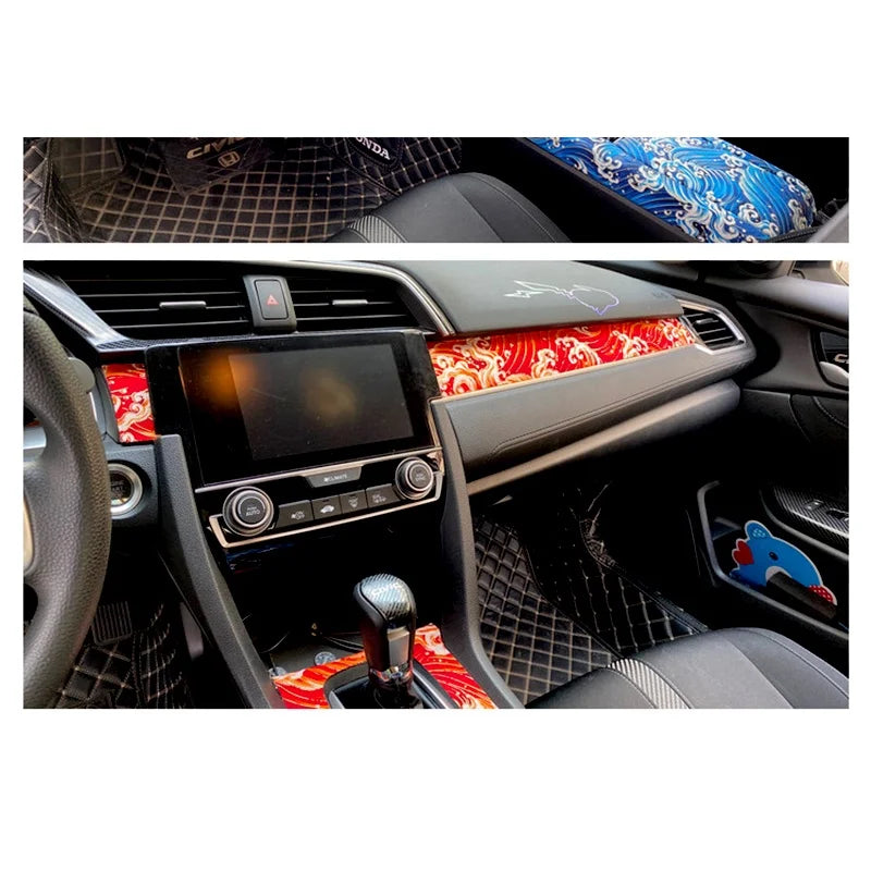 JDM Japanese Style Cotton DIY Automotive Interior Sticker 50*150cm Self-adhesive Tape Adhesive Wind Cloth Car Interior New