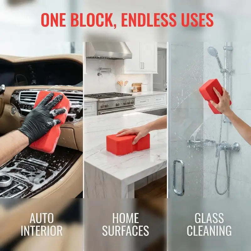 Large Foam Car Wash Sponge Block Soft Grid Strong Water Soaking for Vehicle Cleaning and Maintenance