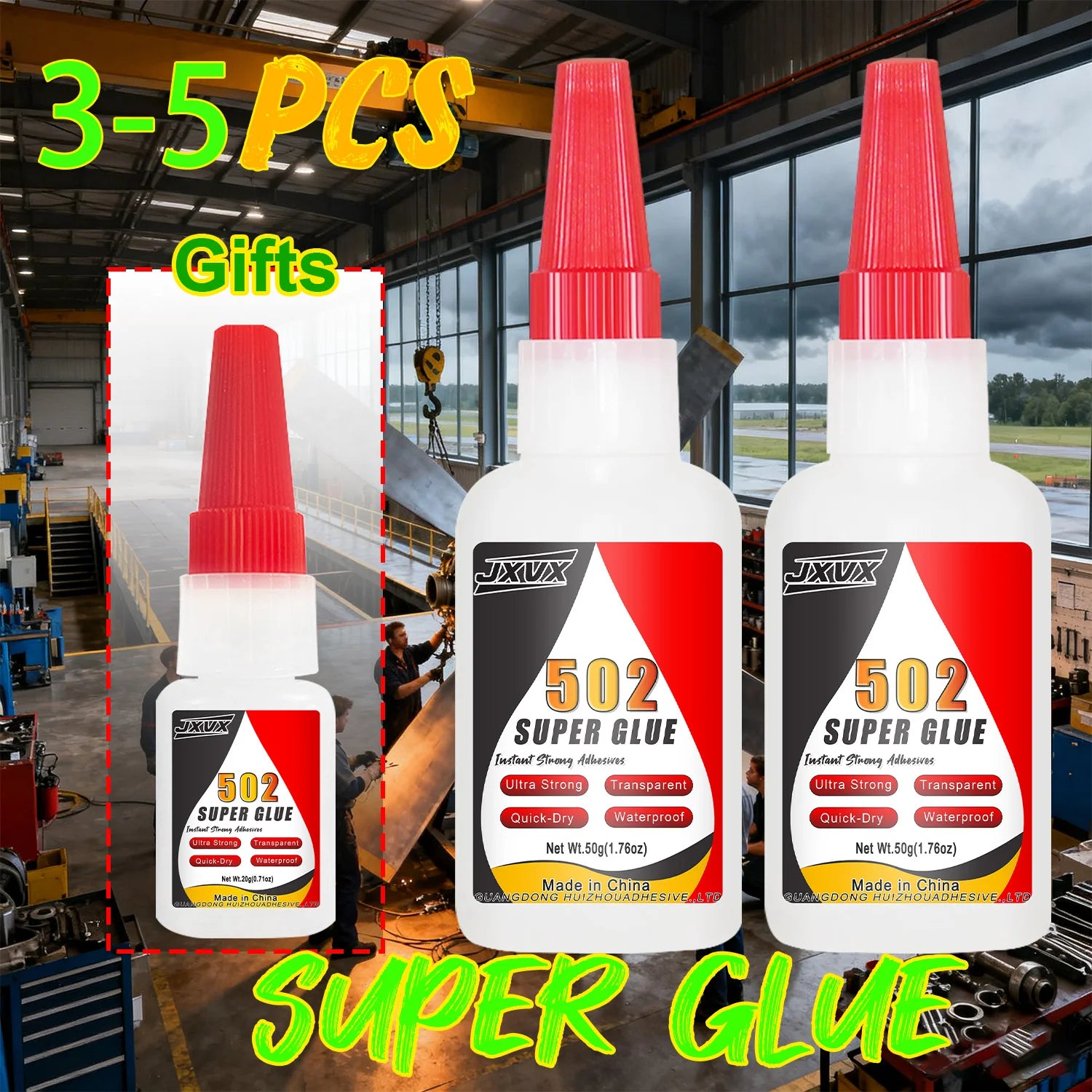 Super Cyanoacrylate 502 for Repairing Metal, Plastic, and Glass – 20/50g – 5-Second Quick-Drying Instant Adhesive