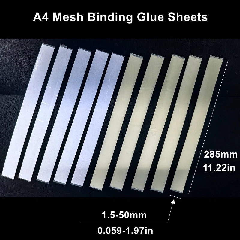 10PCS ReadStar A4 Mesh Hot Adhesive Strips Full Back Tape 1.5-50mm Thermal Binding Glue Sheets for Document Binding