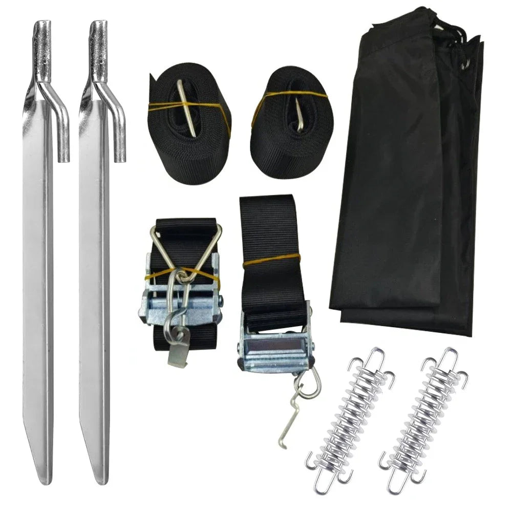 1set Fit For Thule Awning Storm Hold Down Side Straps Canopy Securing Hooks Caravan Motorhome Storm Wind Set Pair RV Accessories