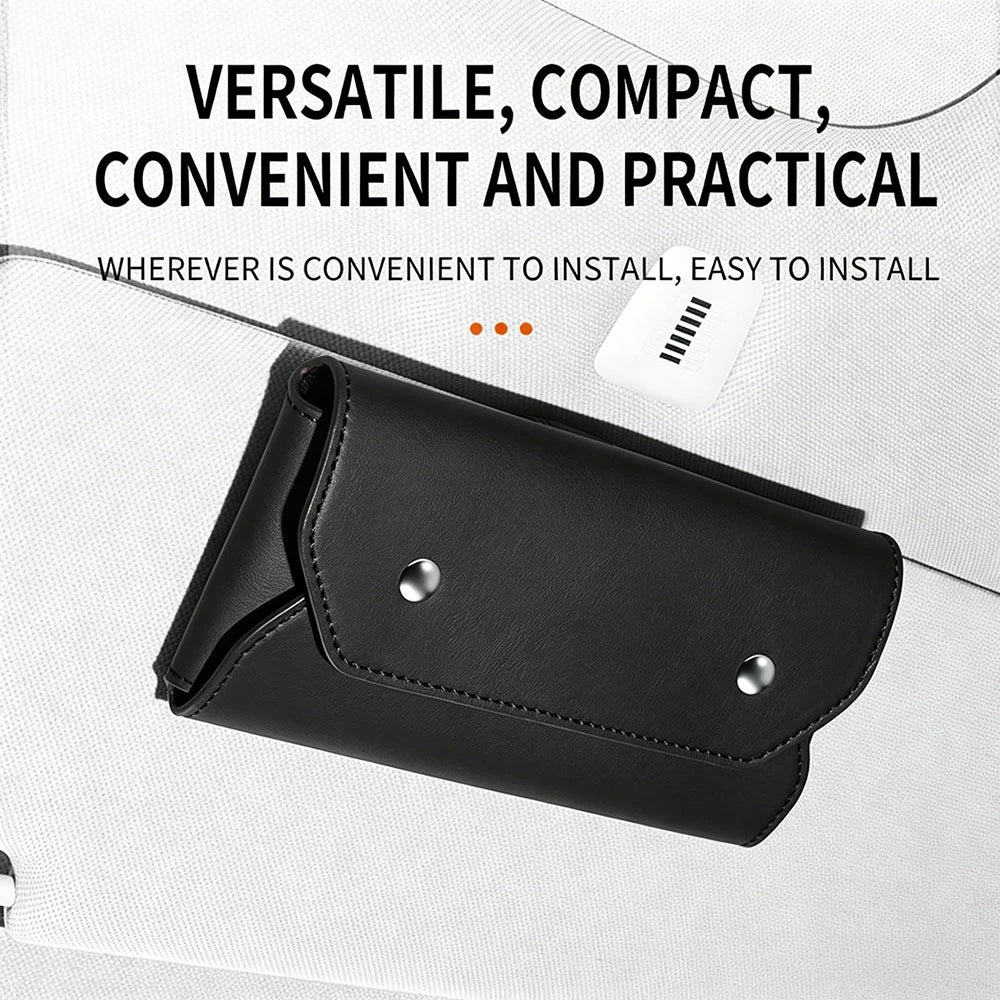 For BWM 3 7 Series X4 X5 M5 M8 Magnetic Car Sun Visor Glasses Holder Bag Wear-Resistant Auto Sunglasses Protective Box Closure