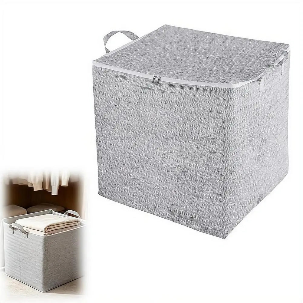 Non-woven Quilt Storage Bag with Lids Zipper Large Capacity Dust-proof Bag Organize Foldable Clothes Quilt Bins Container