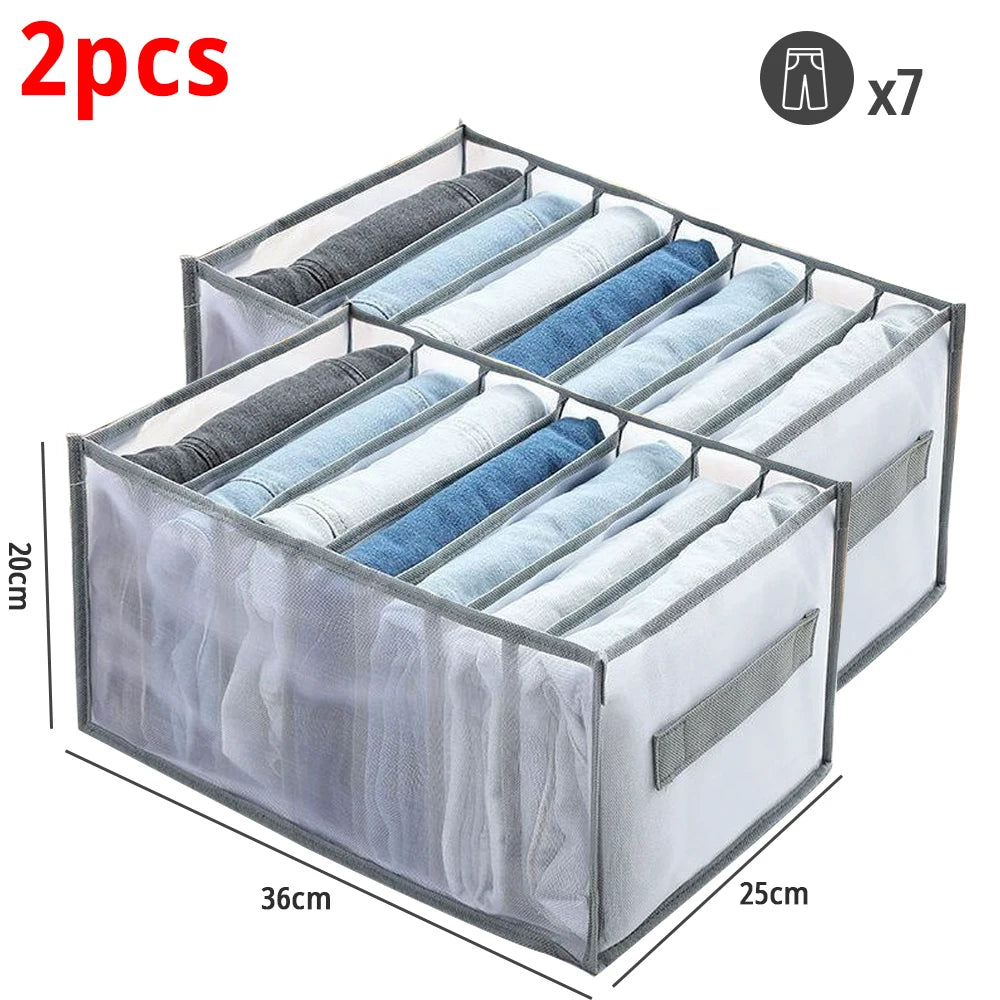 Pants T-Shirt Storage Box With Handle Closet Organizers and Storage for Clothing Jeans Closet Separator Box Home Storage Supplie