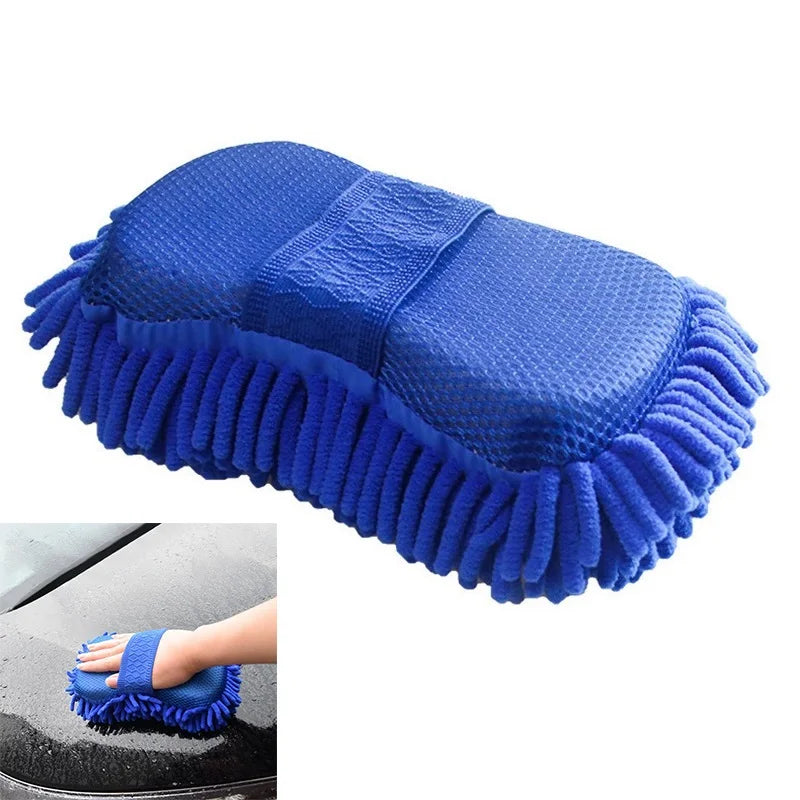 Soft Microfiber Chenille Car Wash Sponge Detailing Care Washing Brush Pad Auto Body Washing Towel Gloves Gentle Cleaning Tools