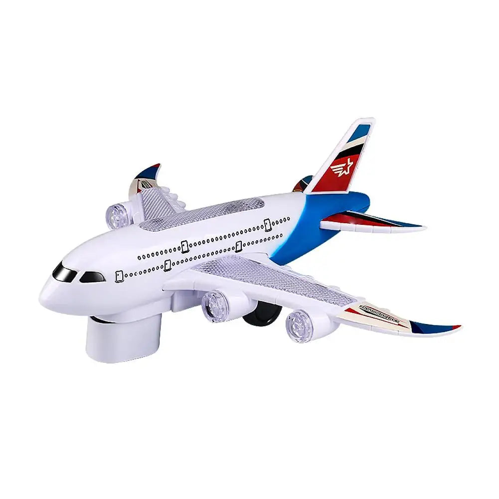 Electronic Aeroplane Toy with Music Autopilot Flash Sound Aircraft Automatic Rotation Plane t Airplane Toy