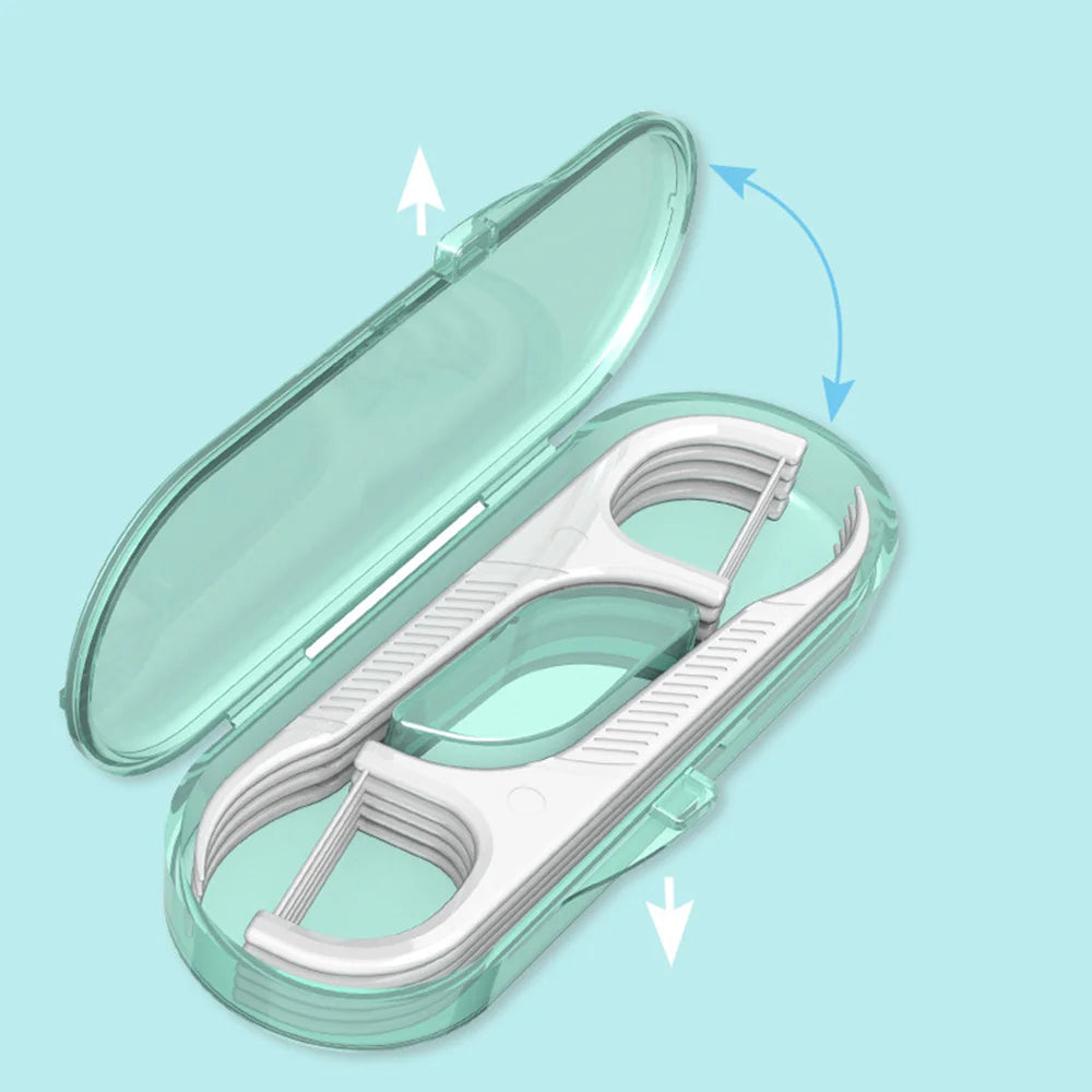 Portable Dental Floss Dispenser Travel Friendly Teeth Cleaning Tool Storage Box With 10pcs Dental Floss Travel Essential