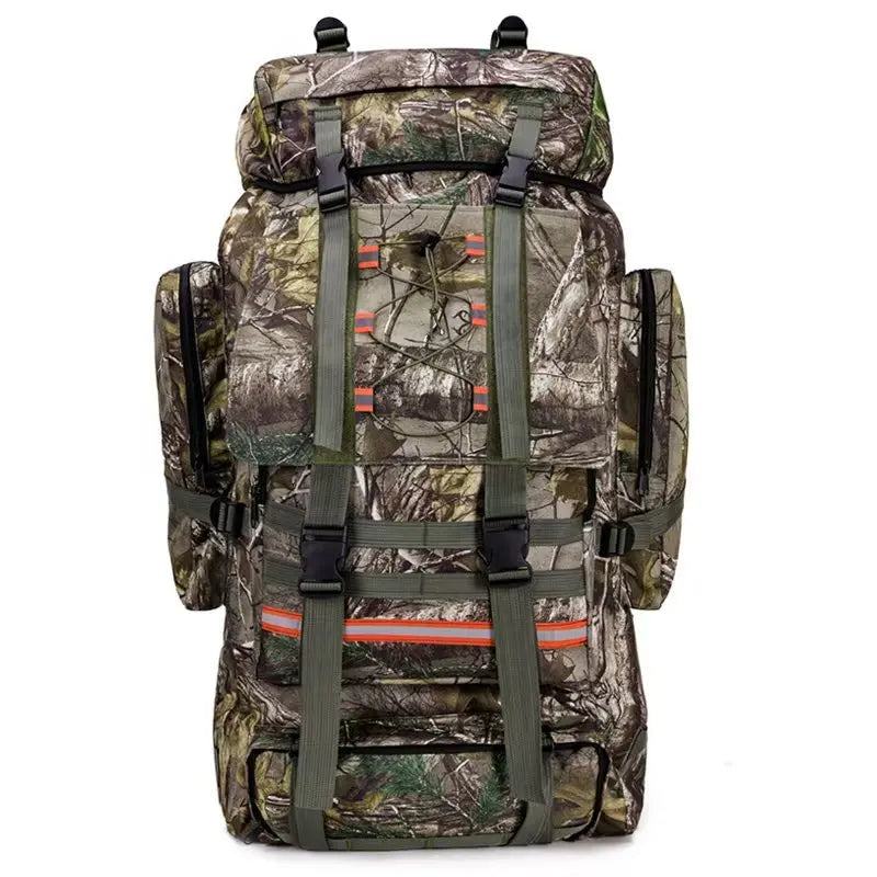 130L Hiking Camping Backpack Travel Large Luggage Bag Trekking Outdoor Sports Pack Molle Trekking Rucksack with Reflective Strip