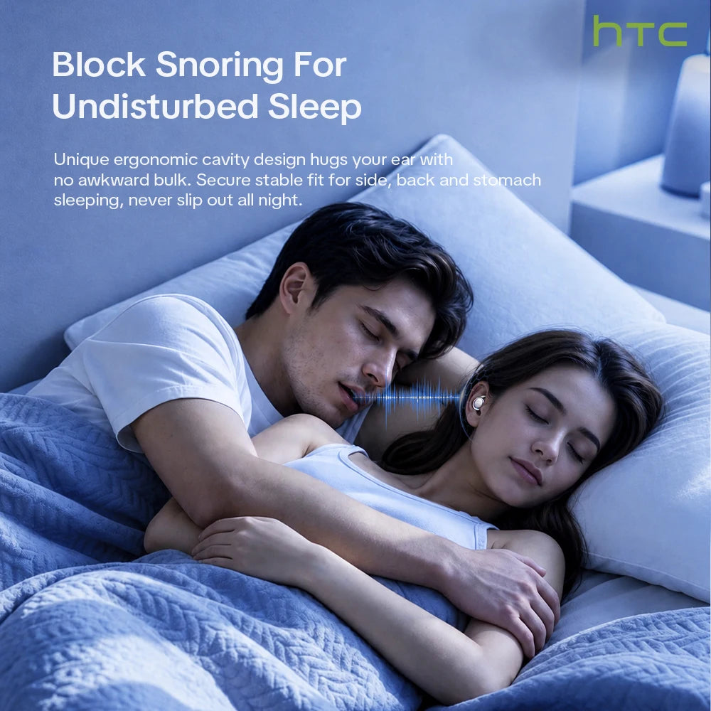 HTC NE96 Wireless Headphones Low Latency Bluetooth Earphones 3g Ultra-Lightweight Soft Sleep Friendly TWS Sports In-Ear Earbuds