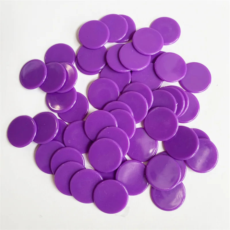 100pcs 19mm Transparent Chips Plastic Counting Supplies Counters For Maths Board Game Token