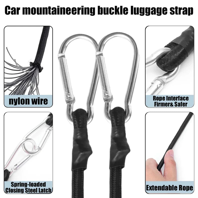 30cm-210cm Portable Elastic Rope Motorcycle Strap Elastic Rope Bicycle Luggage Strap Elastic Cart Cargo Strap
