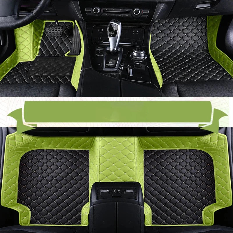 Custom Leather Car Floor Mat For Mitsubishi Outlander Lancer X 2015 2016 2017 2018 2019 2020 2021 Waterproof interior Accessorie