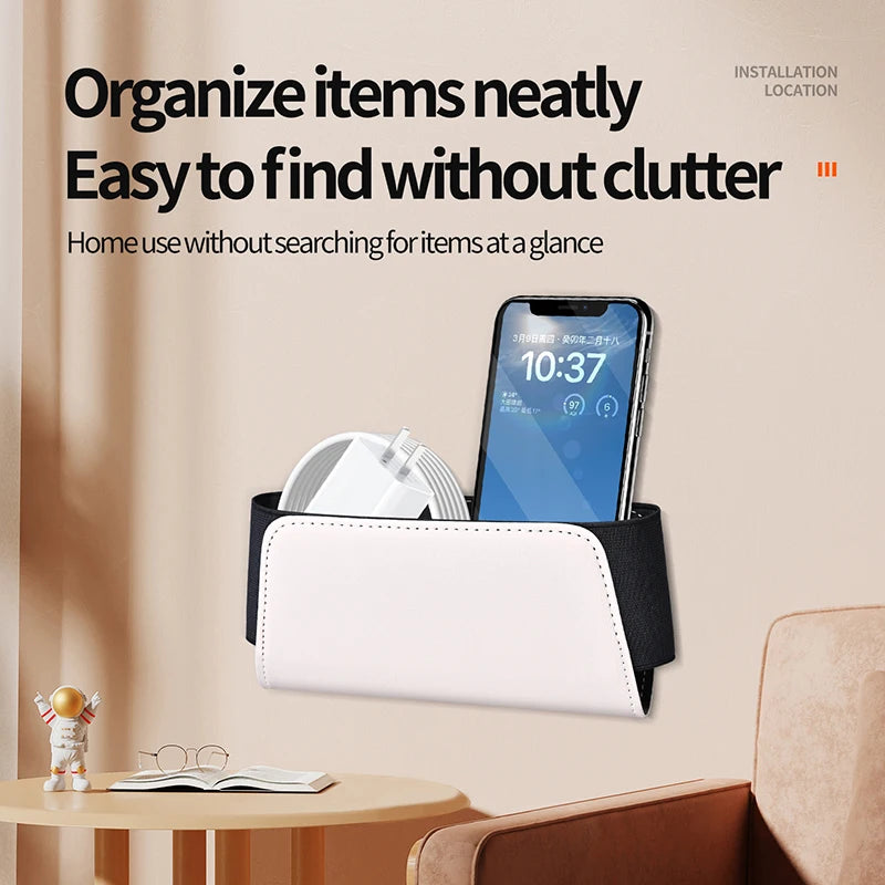 Car Glasses Organizers Pocket Bags Leather Car  Adhesive Storage Box Collecting Bag Cards Phone Key Sticky Pouch In Car Interior