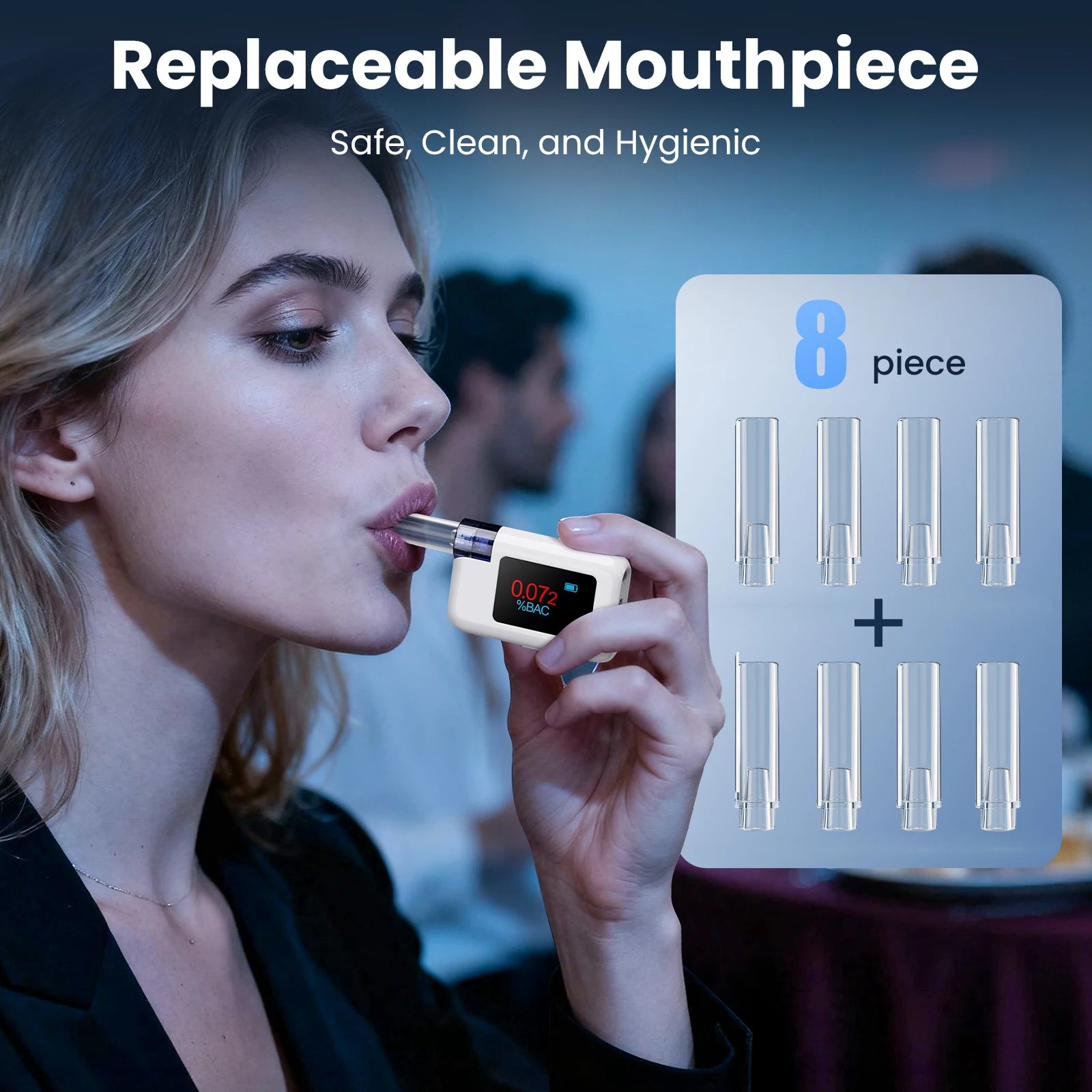 Professional Digital Alcohol Tester Breathalyzer Alcotester with LCD Screen for Alcohol Detection