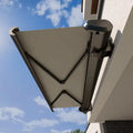 Wind Resistant Retractable Awning Aluminum Alloy Frame PVC Fabric Full Cassette Motorized Awning UV Protection Outdoor Canopy
