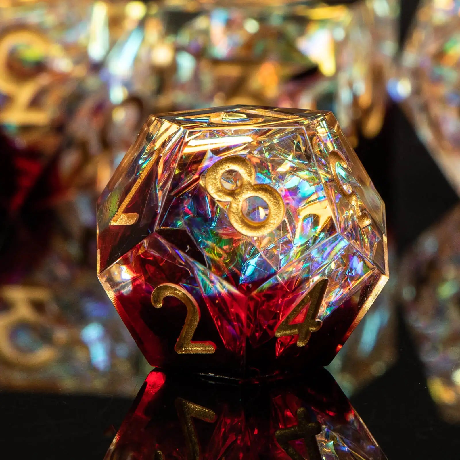 Resin Sharp Edged DND Dice, Handmade Dungeons and Dragons Dice Set D&D, RPG Polyhedral D and D Dice Set for Role Playing Game