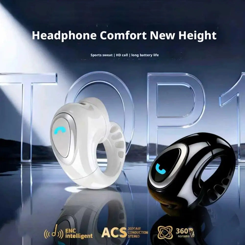 Bluetooth Earphone Clip On Monaural In-Ear Motion Stereo Bone Conduction Wireless Earphone Mini TWS For Business Sports