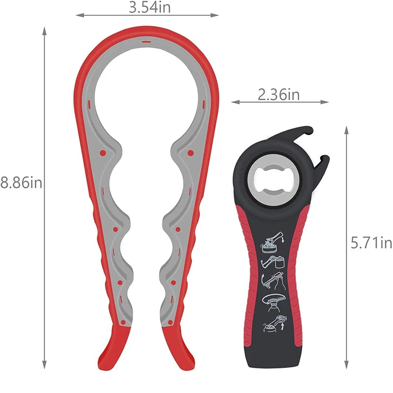 5 in 1 Multi Function Can Opener Bottle Opener For Weak Hands Kitchen Jar Opener Grippers for Opening Jar and Bottles YY027