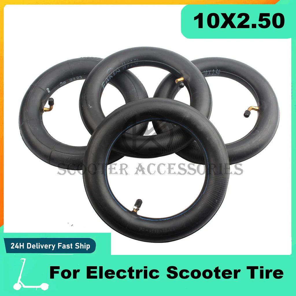 10X2.50 Inner Tube 10x2.5 Camera with Bent Valve 45 90 Degree for 10 Inch Baby Stroller Pram Scooter Electric Scooter Skateboard