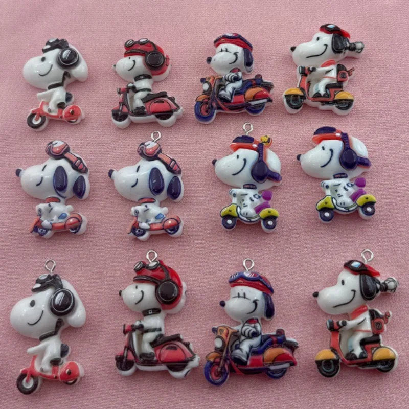 10pcs resin cute card puppy series pendant, DIY jewelry making earrings, keychain accessories
