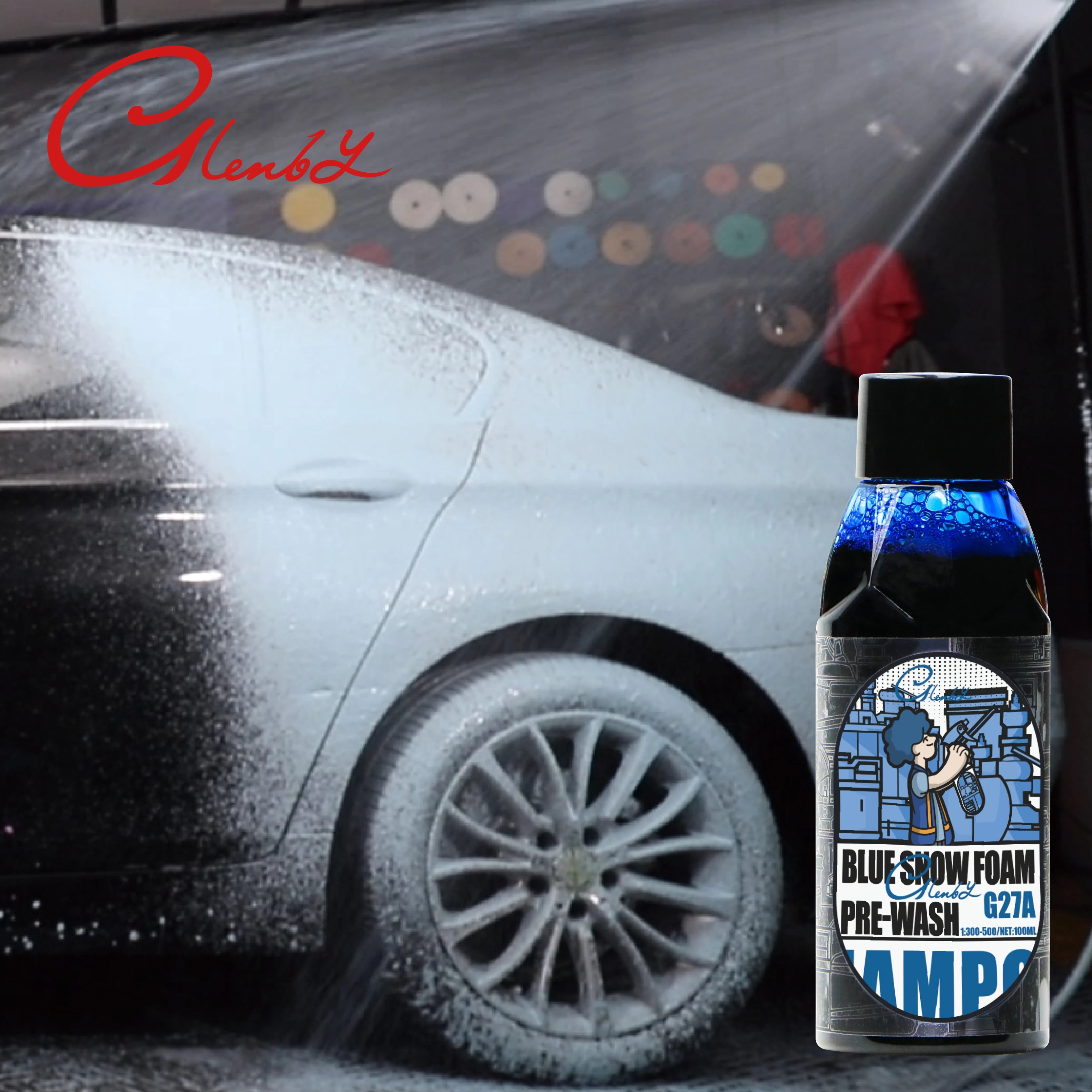 Car Wash Color Foam High Foaming Shampoo Blue Foaming Car Wash Soap Auto Wash Shampoo Works with Foam Cannons,Foam Guns