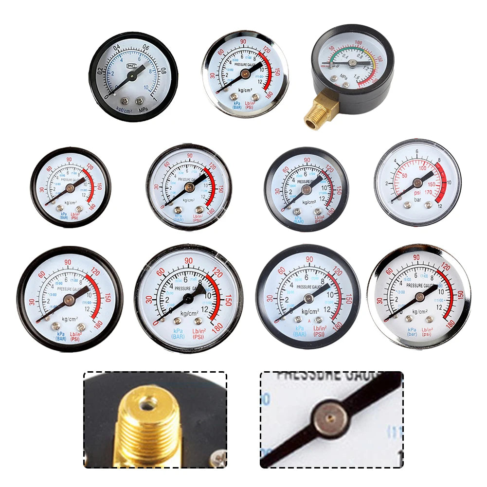 1pc Y40/Y50 Pressure Gauge 0-180PSI GasWater Fuel Liquids Meter Pressure Gauge Accurate Pressure Monitoring For Air Compressor