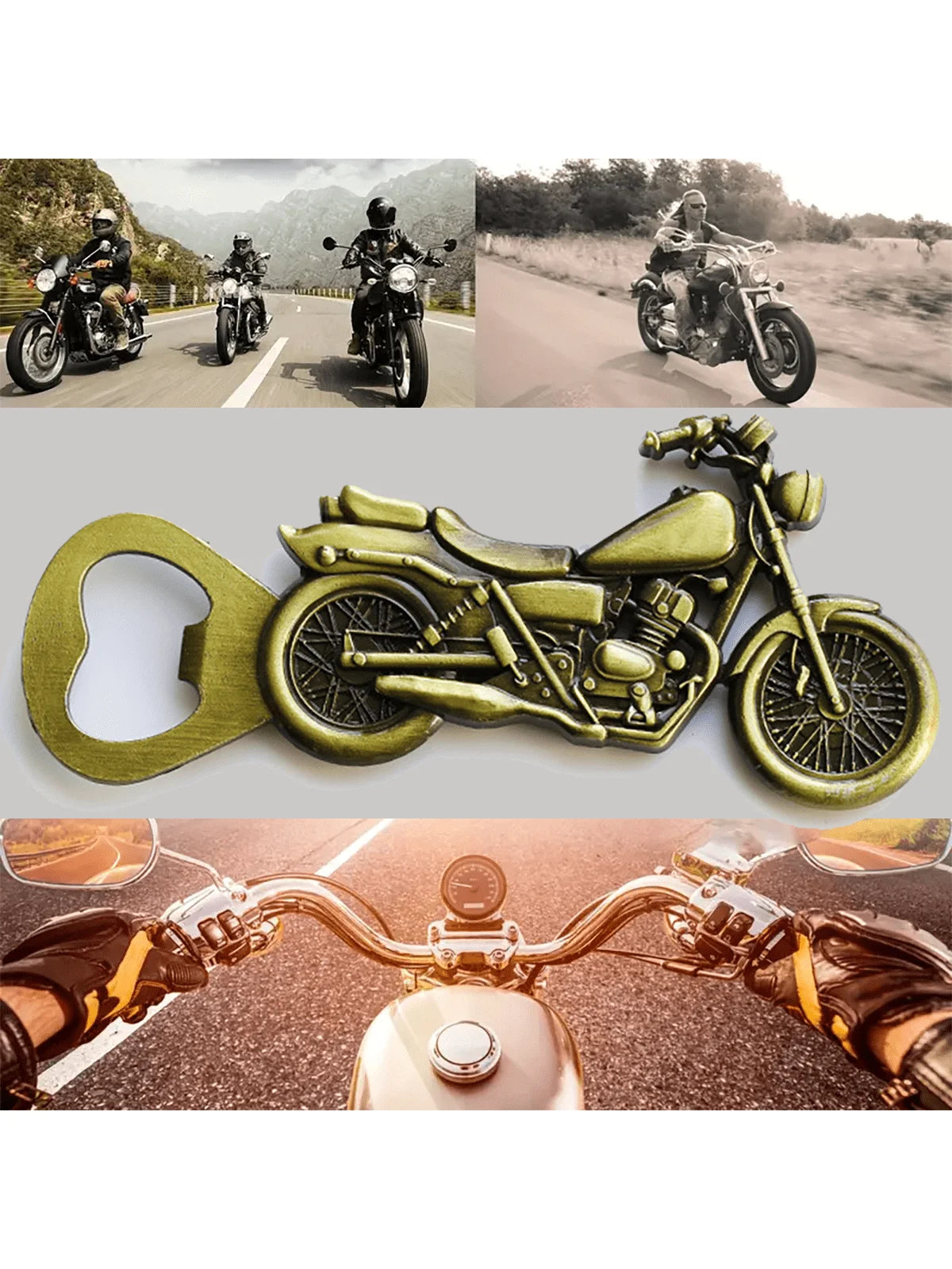A Vintage Bronze-Colored Motorcycle Bottle Opener - Valentine's Day Party Gift for Beer Enthusiasts and Men's Birthday, Valentine's Day Gift