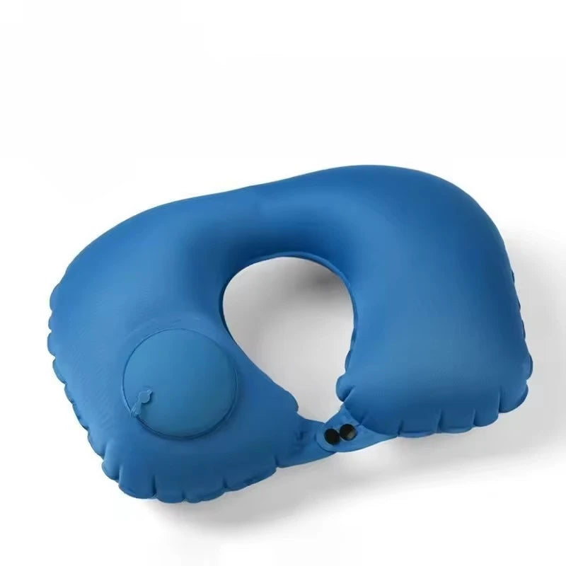 1pc Inflatable Pillow Portable Outdoor Travel Office Plane Support Pillow Outdoor Folding Pressure Rest Pillow