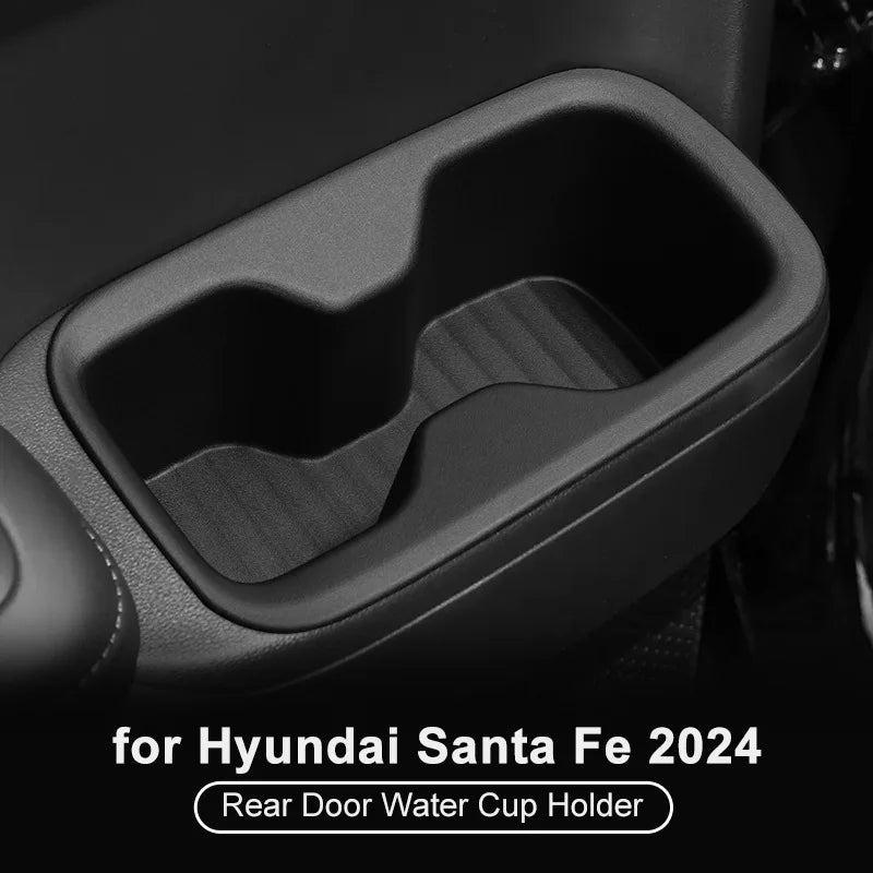 For Hyundai Santa Fe 2024 2025 6/7 Seats Car Water Cup Holder The Second Row Drinks Cup Holder Storage Box Accessories 2pcs