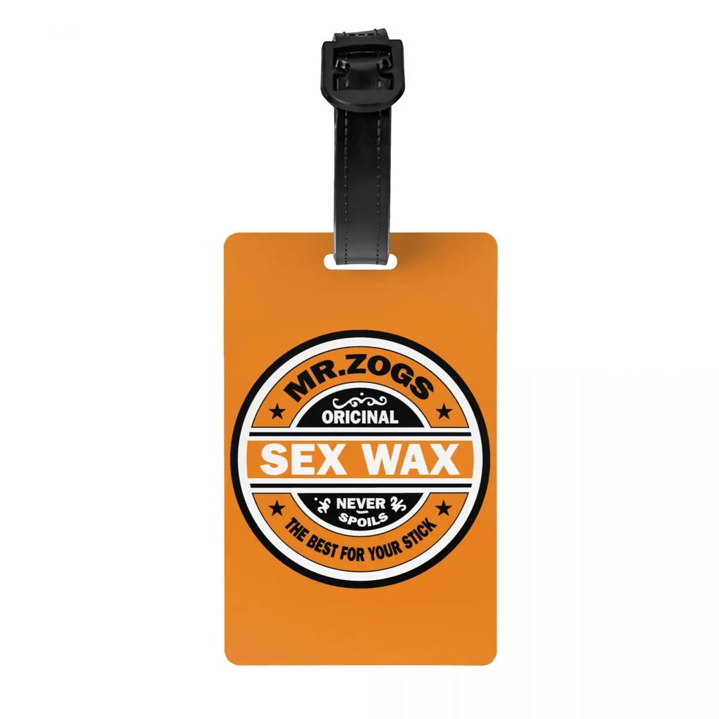 Custom Mr Zogs Sex Wax Luggage Tag With Name Card Surfing Surf Gift Privacy Cover ID Label for Travel Bag Suitcase