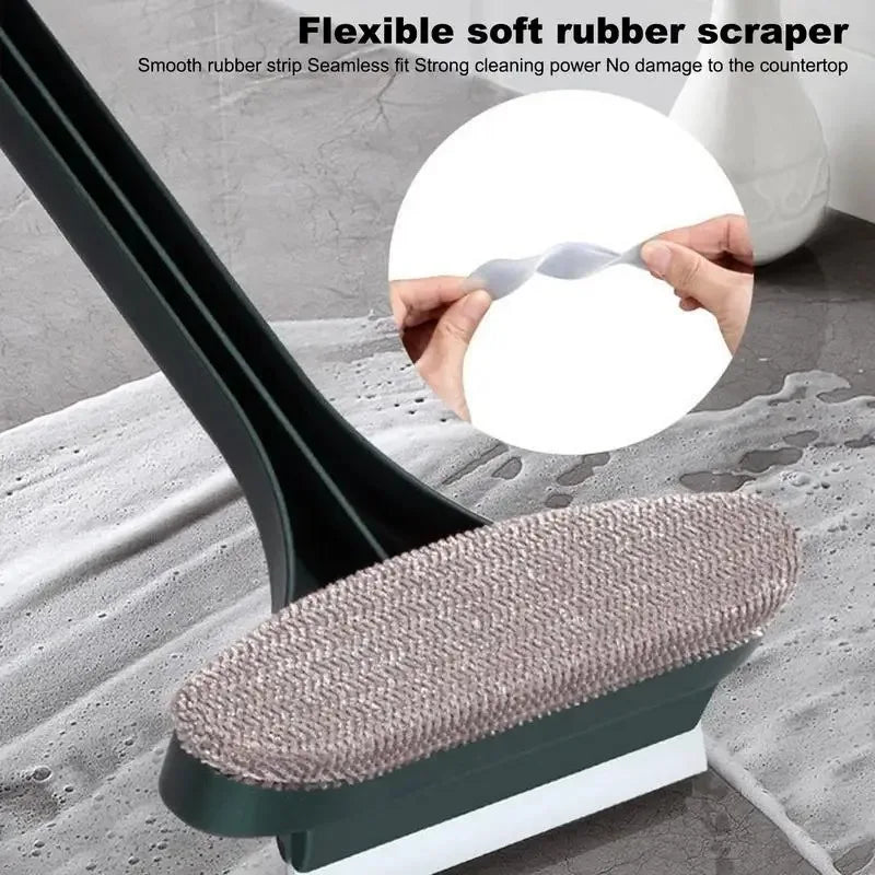 2 in 1 Window Screen Cleaner Brush Extendable Handle Dual Sided Squeegee Scrubber No Disassembly Required Anti Dust Cleaning Too