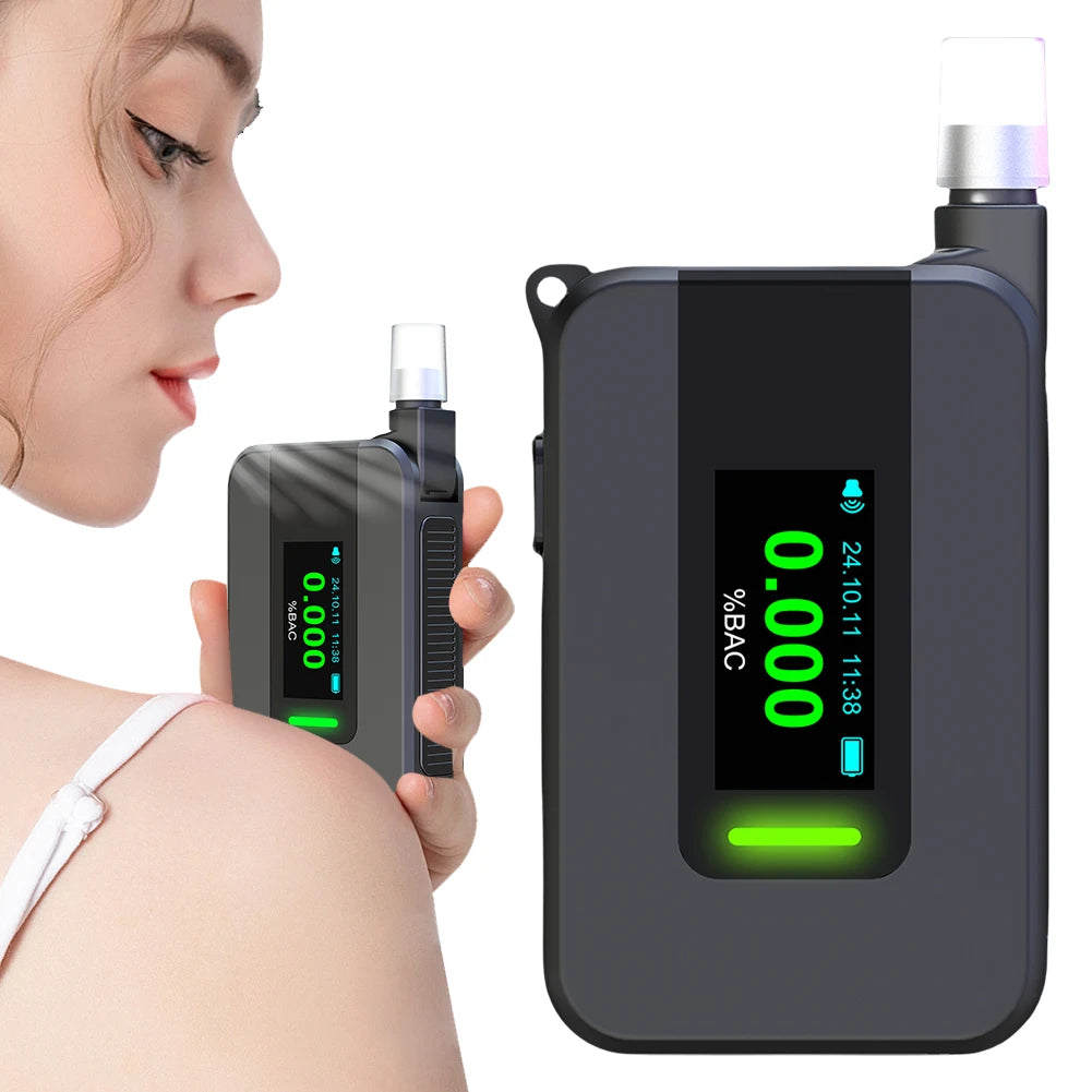 Electrochemical Alcohol Tester Blowing Drunk Driving Alcohol Tester Professional Breath Alcohol Tester for Outdoors Expressway