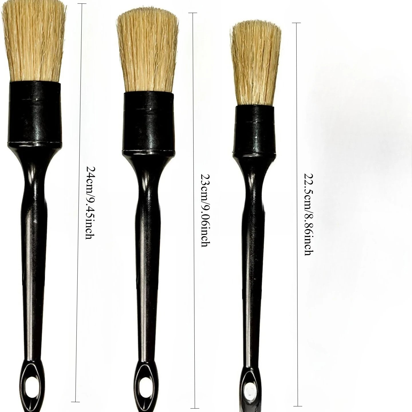 3PCS Soft Bristle Car Detailing Brush Set Auto Tire Wheel Wash Cleaning Kit Exterior Accessories for Vehicle Maintenance
