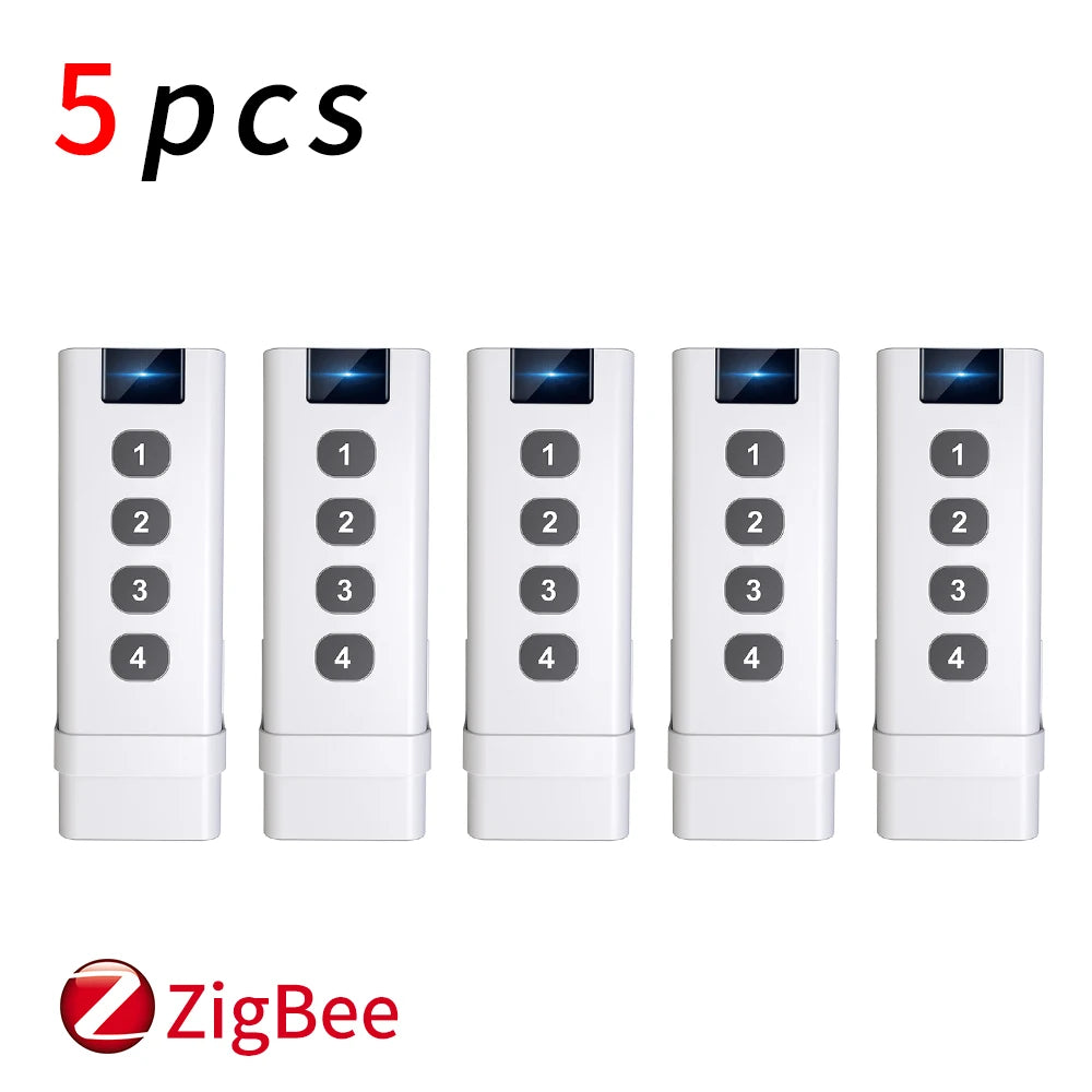 TUYA ZigBee smart house Wireless Scene Switch 4 Gang Remote Portable Tuya Zigbee Hub Required No limit to Control Devices