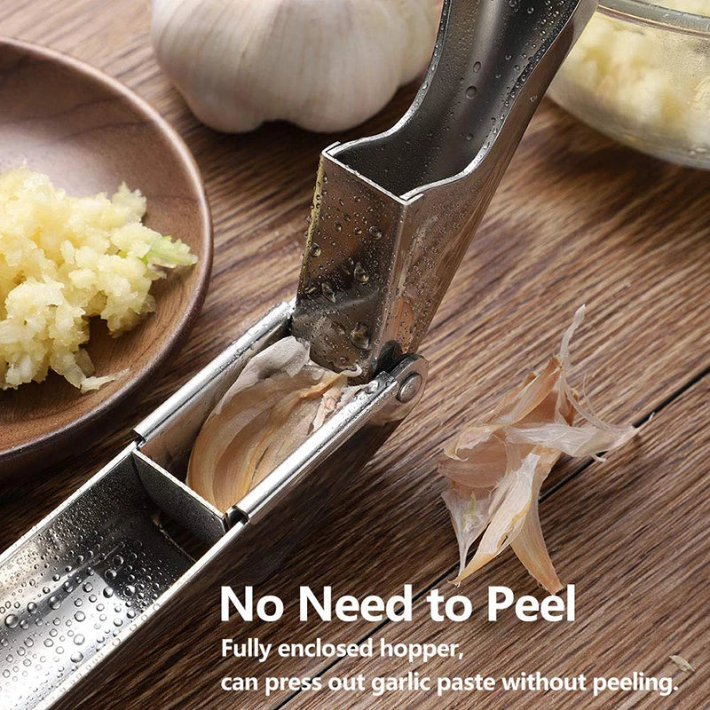 Garlic Press 304 Stainless Steel, Garlic Mincer with Square Hole - Rust Proof, Professional Garlic Crusher, Kitchen Tools