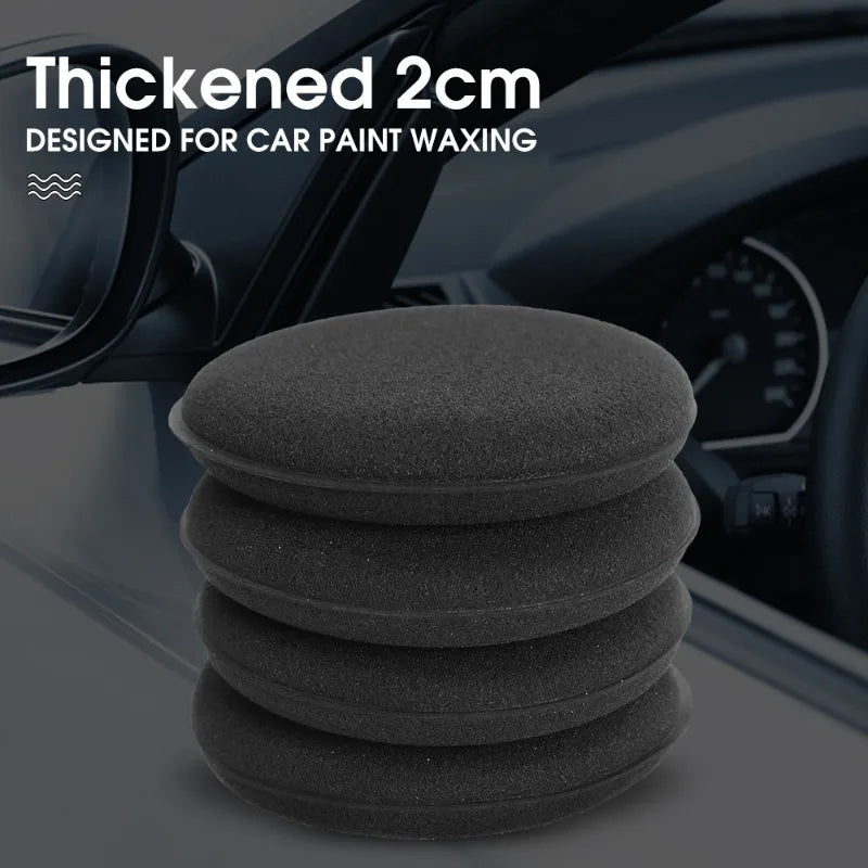 Black Round Car Waxing Polish Wax Foam Sponge High Density Applicator Pads Cleaning Sponge Auto Detail Washing Car Cleaning Tool