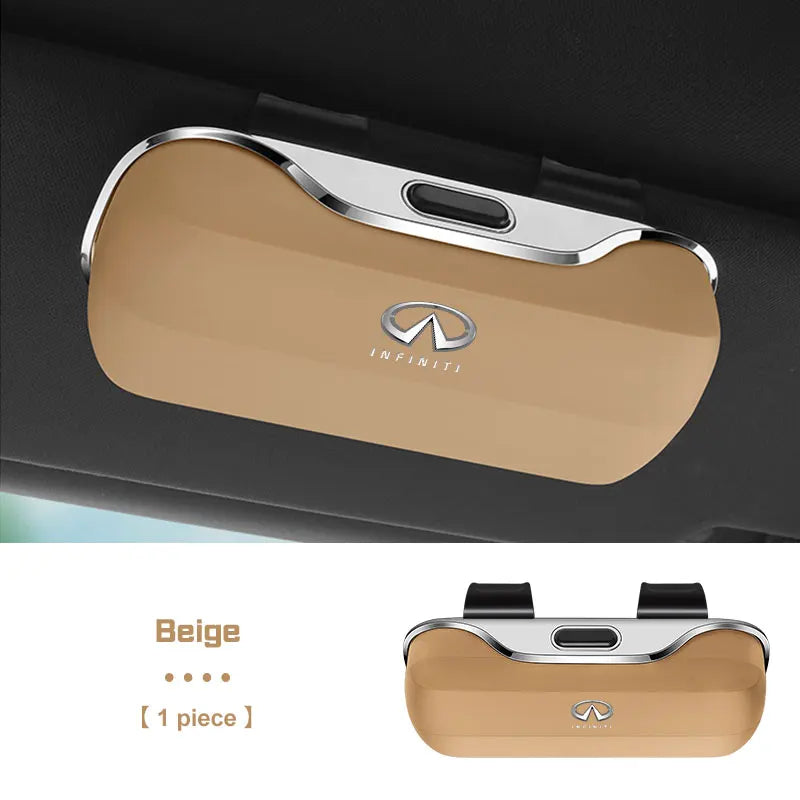 Car Sun Visor Glasses Case Portable For Infiniti G35 G37 Q50 G20 QX50 QX55 QX60 QX80 Q60 FX35 M45 Sunglasses Holder Eyeglass Box