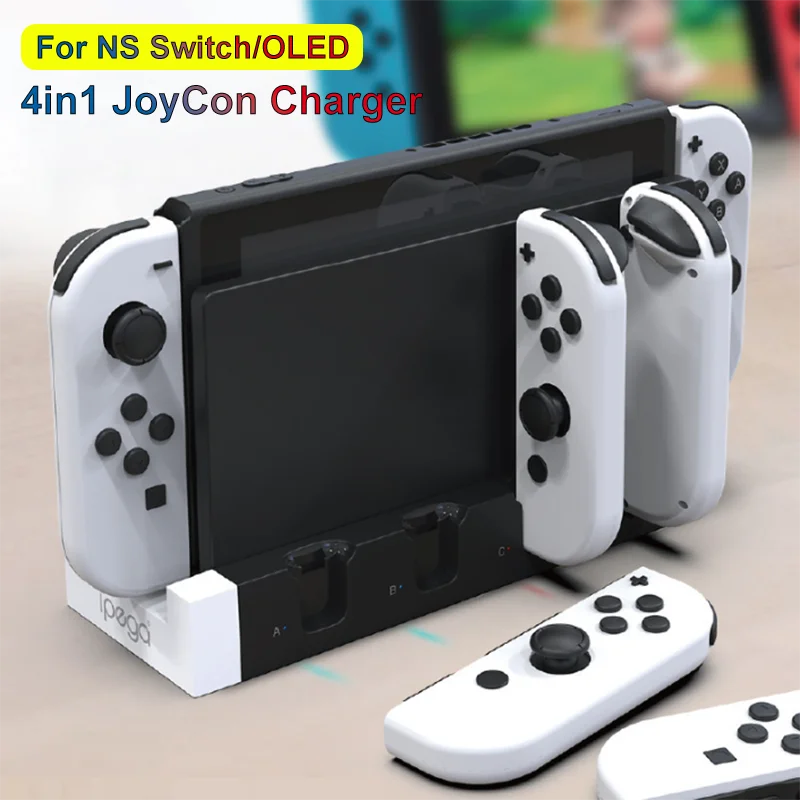 NEW COLOR for Nintendo Switch oled JoyCon 4 in 1 Charger Controller Dock Station Holder for Nintendo Switch Joy-Con Charging