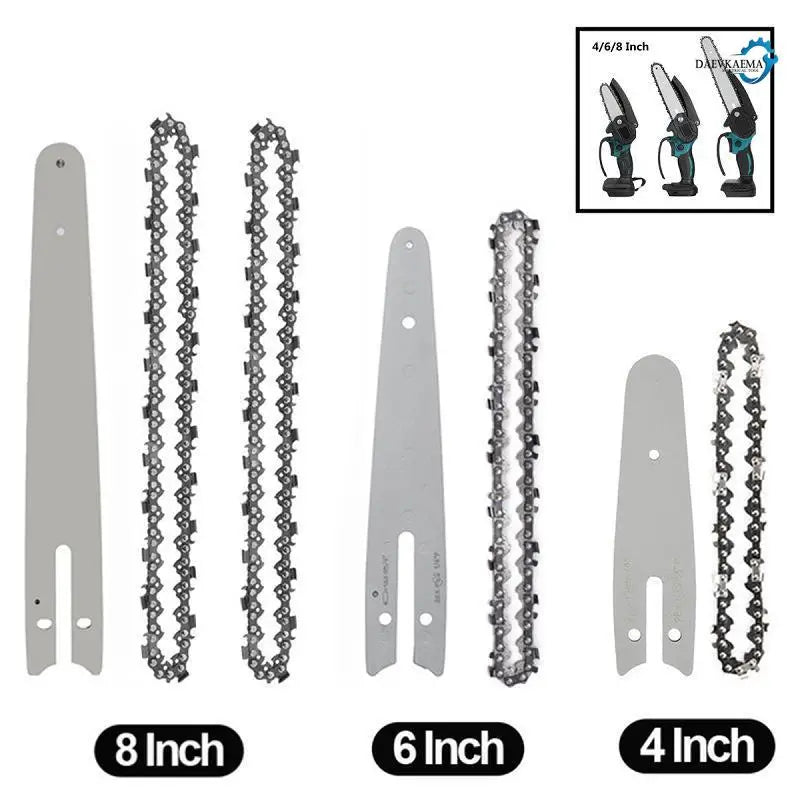 4/6/8 Inch Saw Bar 28/36 Knots Electric Chain Saw Accessories Replacement Chain Guide Mini Steel Chainsaw Garden Cutting Tool