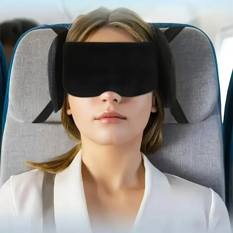 Travel neck pillow with eye mask, breathable, for sleep, with integrated fixation and support, light - blocking eye mask