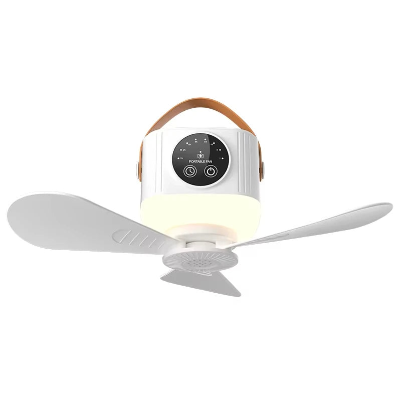 Portable Hanging Ceiling Fan with LED Light & Mosquito Repellent, Remote Control 12H Timing Mini Cooling Fan, Rechargeable Tent
