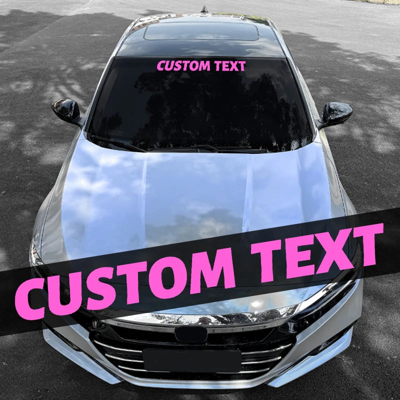 1PC Custom Only Text Car Stickers Front Banner Windshield Waterproof Personalized DIY Vehicle Boat Self-Adhesive Vinyl Decals